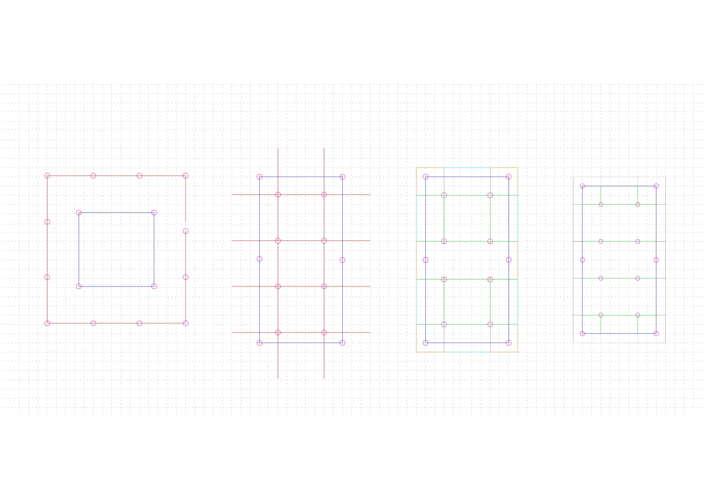 Konzeptdiagramme Impuls, Prozess und Echo zur Herleitung des polyvalenten Raums
